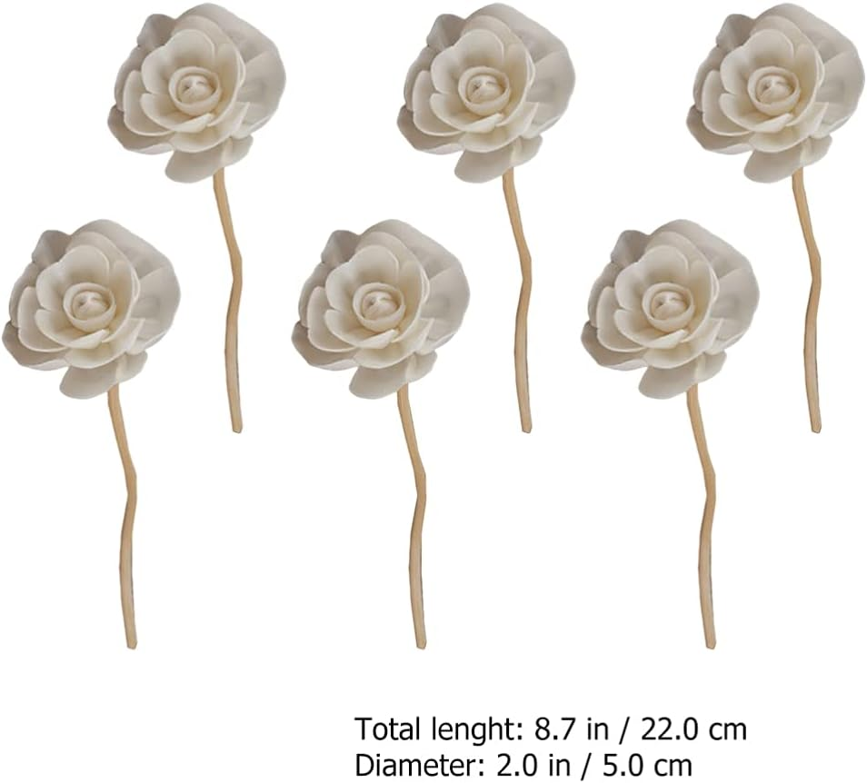 Healifty 6Pcs Rattan Woodsy Essential Oils Scent Diffuser Sticks Diffusers for Essential Oils Essential Oil Sticks Rose Flower Sticks Dry Flower Lavender Oil Diffuser Flowers Aromatic image number 6