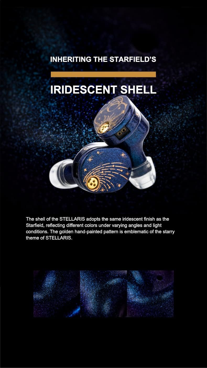 Moondrop STELLARIS High-Precision Miniature Grid Magnet Array 7+7 N52H Magnets 1UM Sub-Nanometer Diaphragm 14.5Mm Planar Driver Earphones Blue