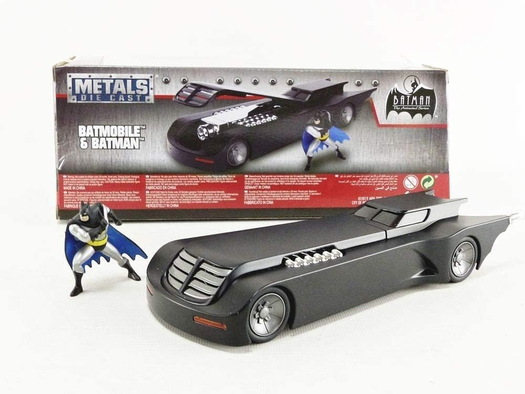 Jada DC Comics Batman Animated Series Batmobile Die-Cast Car with 2.75-Inch Batman Figure, Black image number 2