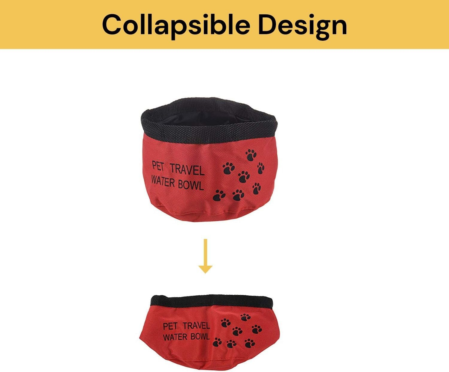 EZONEDEAL Dog Treat Pouch, Food Dish Water Bowl Waterproof Nylon Space for Dog and Cat Ideal Dogs Cats Feeding Drinking Travel Accessories Pets Dog Treat Bag (2 Red) image number 4