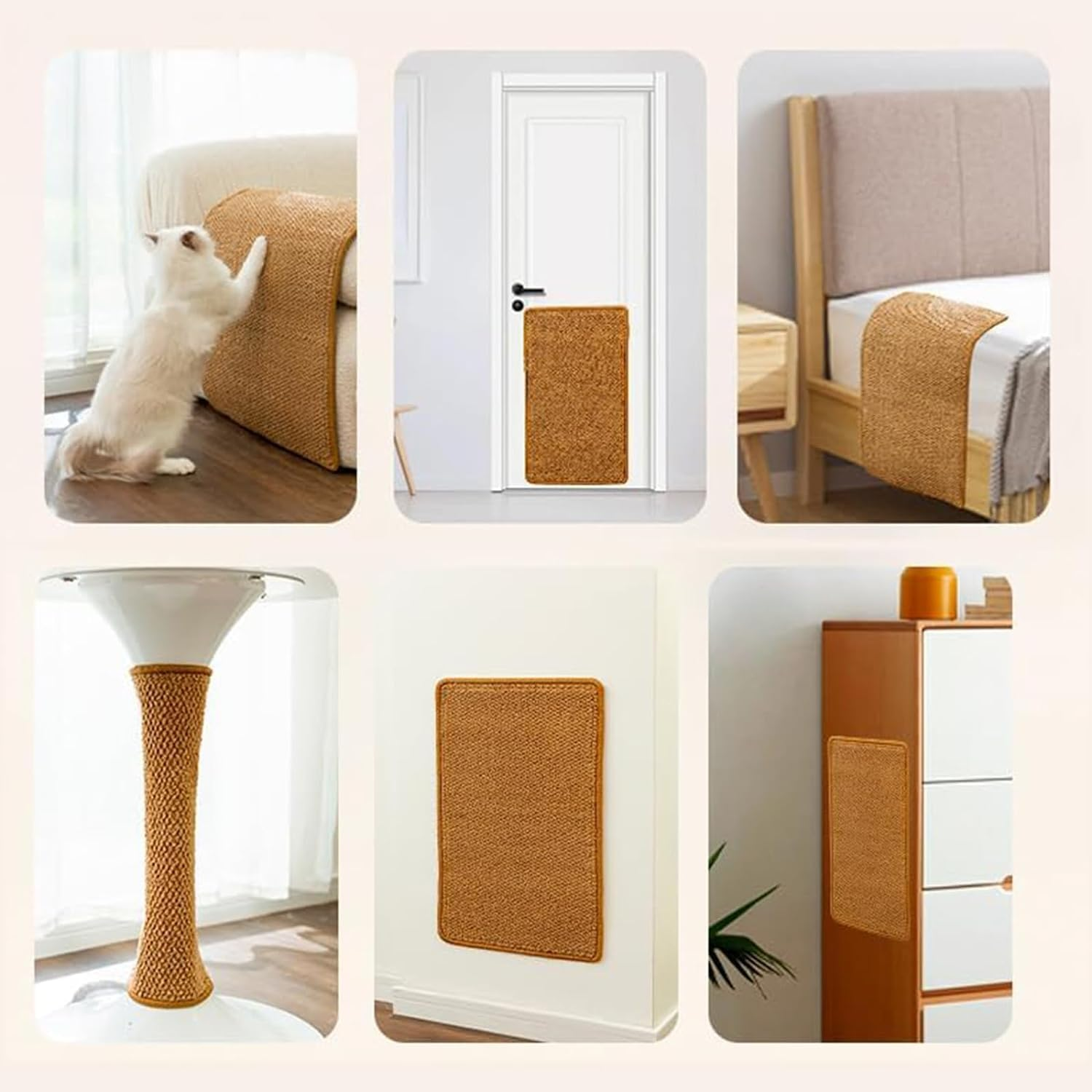 Cat Scratchers for Indoor Cats | Scratcher Mat Board Floor Scratching Pad,Thick Rug Scratch Pad, Scratch Resistant Cat Scratcher Mat for Lounge Bed Sofa Furniture Protection Borato image number 2