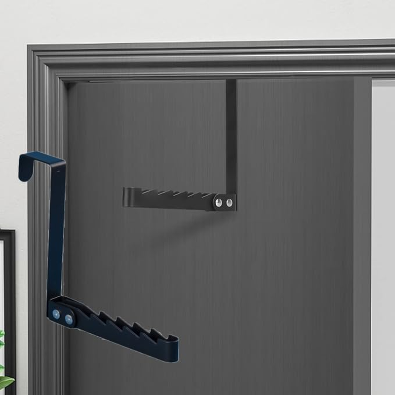1 Pack Collapsible Folding over the Door Organizer Rack Space Saving Hanging Storage Hanger for Clothes, Coats, Towels for Bedroom Bathroom (1, Black) image number 3