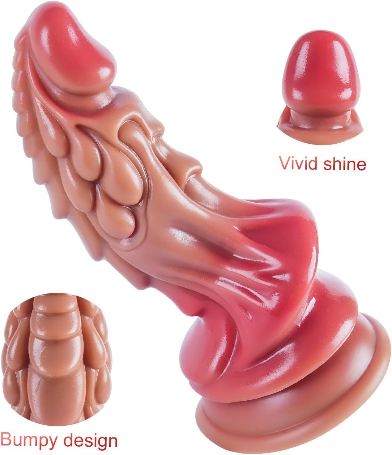 8.5" Realistic Dildo Dong Silicone Dragon Monster Thick Large Dildo G-Spot Stimulating Big Ribbed Huge Thick Anal Fantasy Alien Suction Cup Dong Adult Sex Toy image number 1