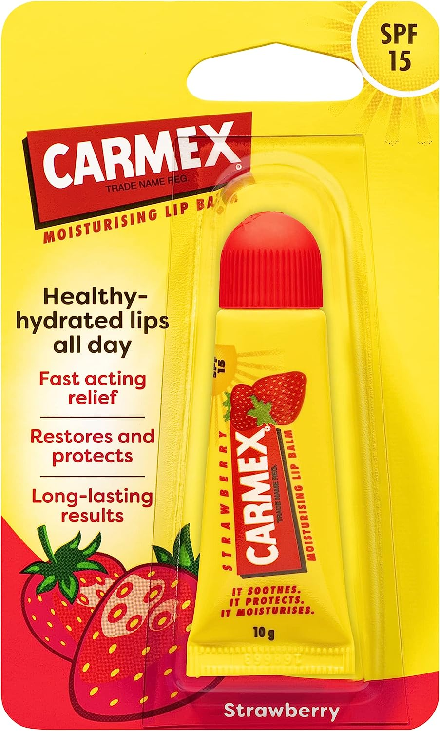 CARMEX Strawberry Lip Balm 10G Tube image number 2