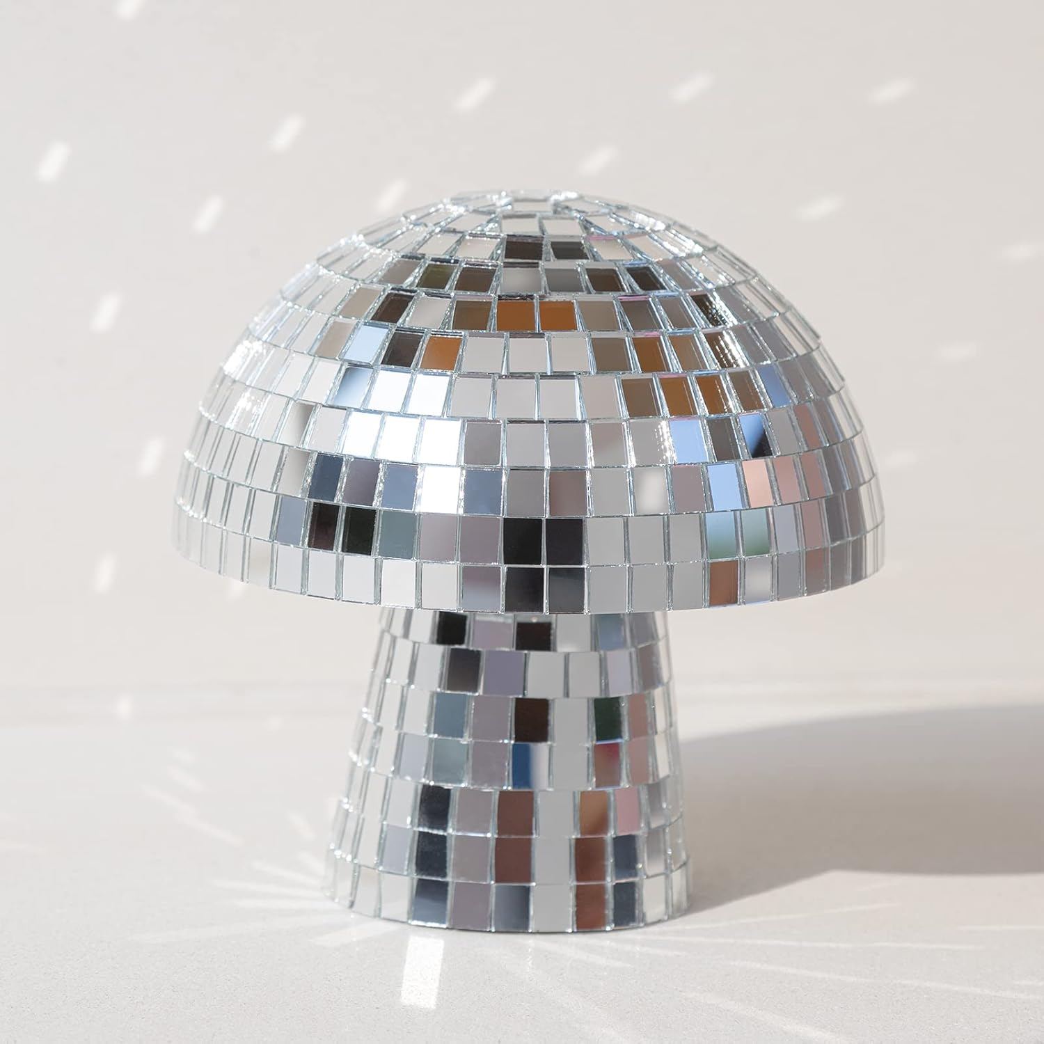 Silver Mushroom Disco Ball, Disco Mirror Reflective Ball, 4.8Inch Mushroom Disco Ball Lights for Unforgettable Home Parties and Stage Decor image number 1