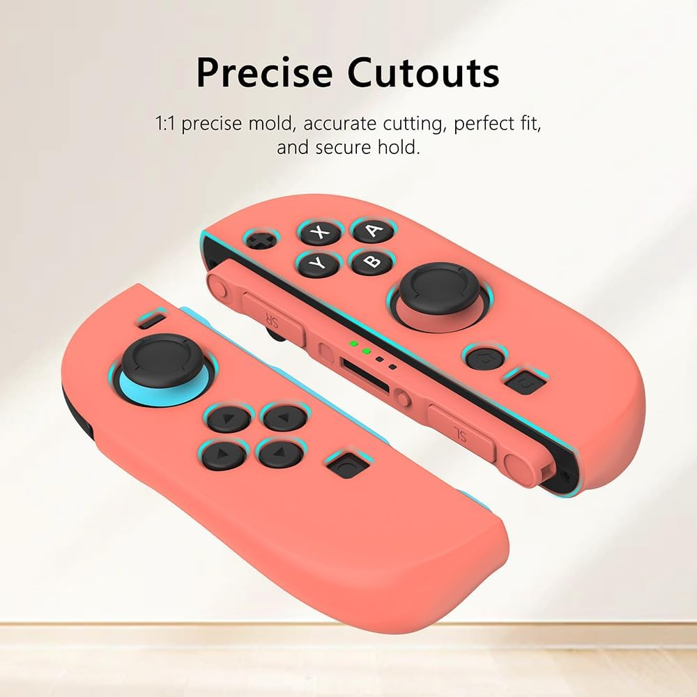 Pidynx Silicone Case Cover for Switch 2 Controllers - Skin-Friendly, Anti-Slip, Shockproof & Dust-Proof Protective Grip (0.06" Thin, Left & Right Pair, 45G) - Orange and Blue