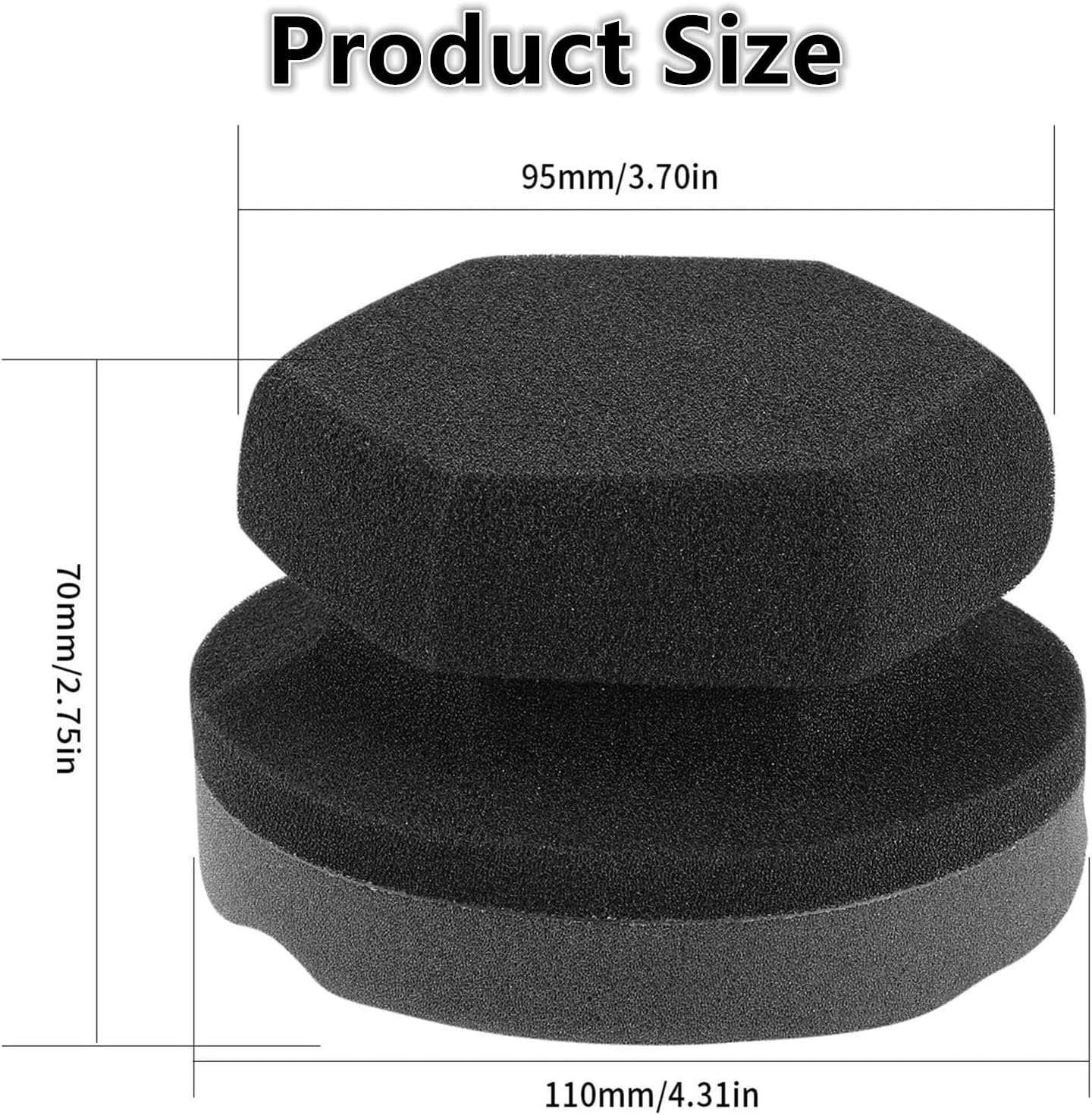 3 Pack Large Tire Dressing Applicator Pad, Durable and Reusable Hex-Grip Tire Detailing Tool for Applying Tire Shine image number 2