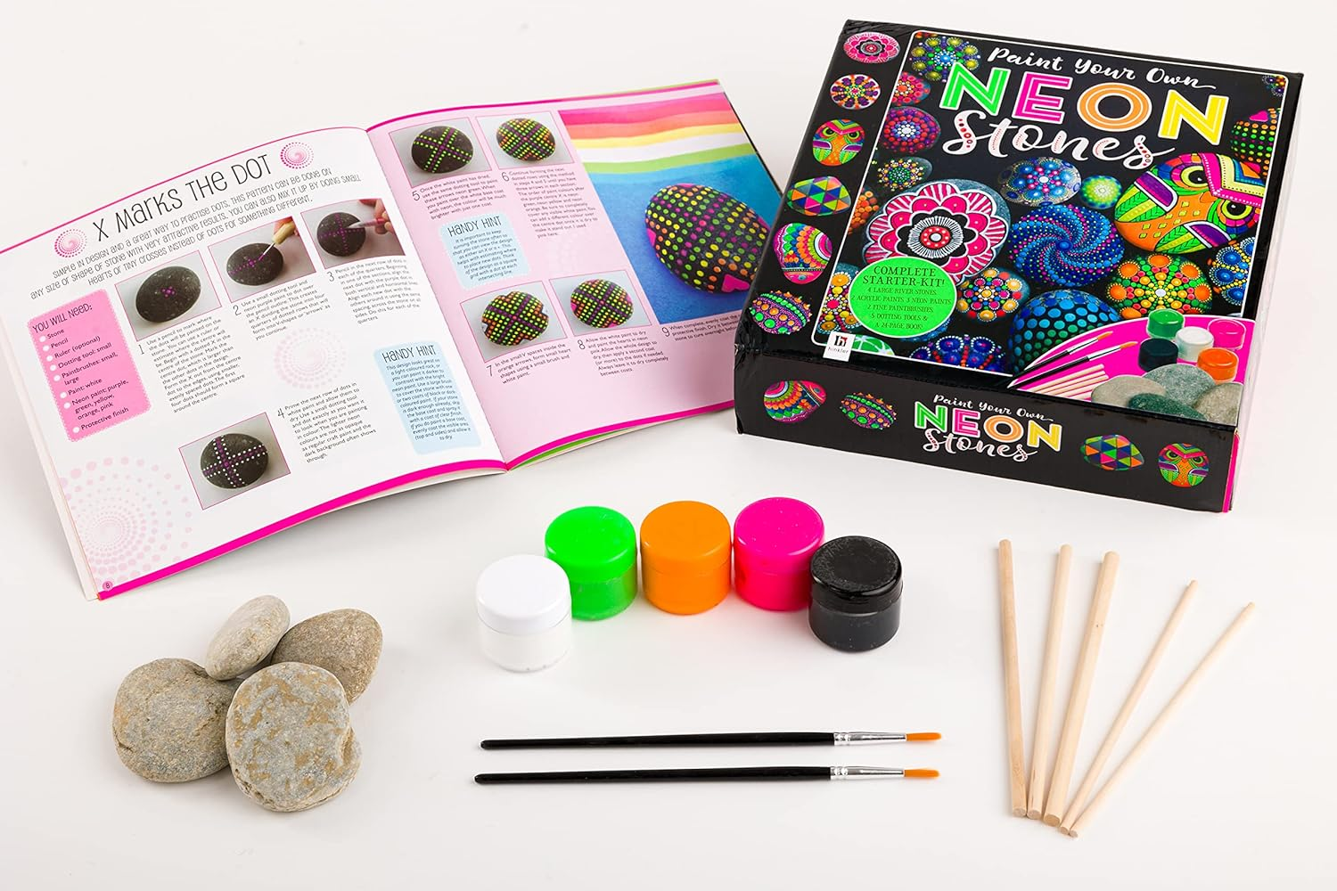Paint Your Own Neon Stones-This Complete Starter Kit Includes All You Need to Create Vibrant, Three-Dimensional Art to Display in Your Home or Garden image number 2