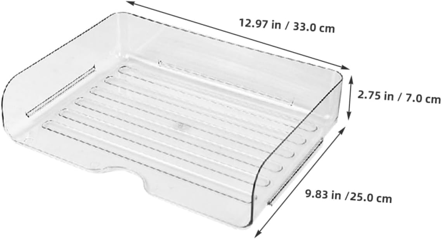 4Pcs Stackable Desk Organizer Storage Box Paper File Organizer Tray for Office Home image number 6