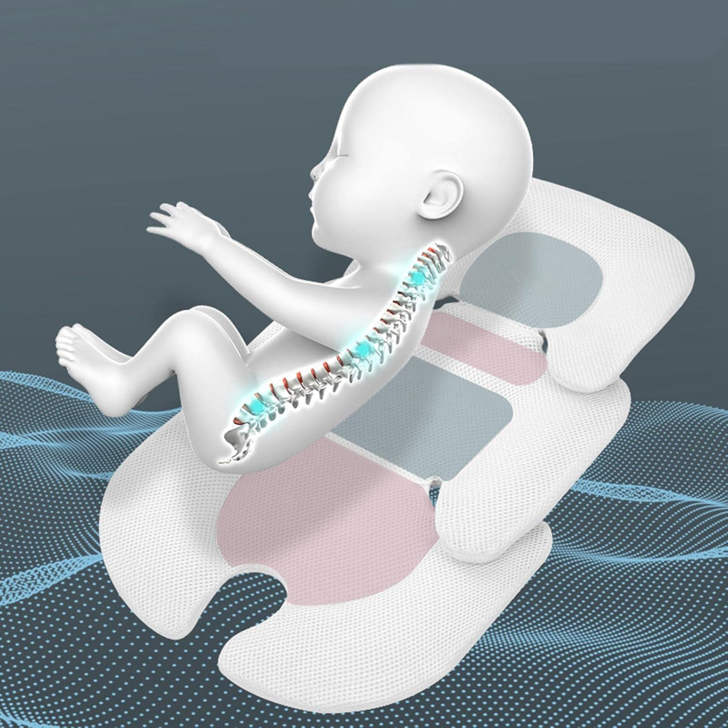 TENOL Stroller Cushion Breathable Insert for Baby Newborn Infant, Black - Black image number 2