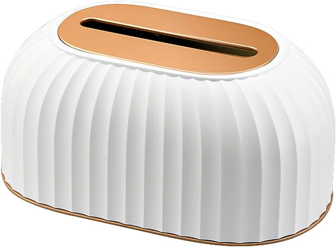 Rectangular Tissue Box Lid for Disposable Tissues, Tissue Box Holder with Bottom Spring, for Storage on Bathroom Cabinets, Countertops, Bedroom Dressers,Green 22.2X10.7X13.5 Cm