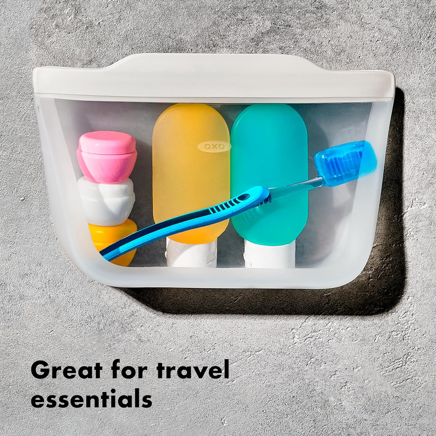 OXO Good Grips Silicone Reusable Bag &ndash; Stand-Up Snack (12 Oz) &ndash; Oat