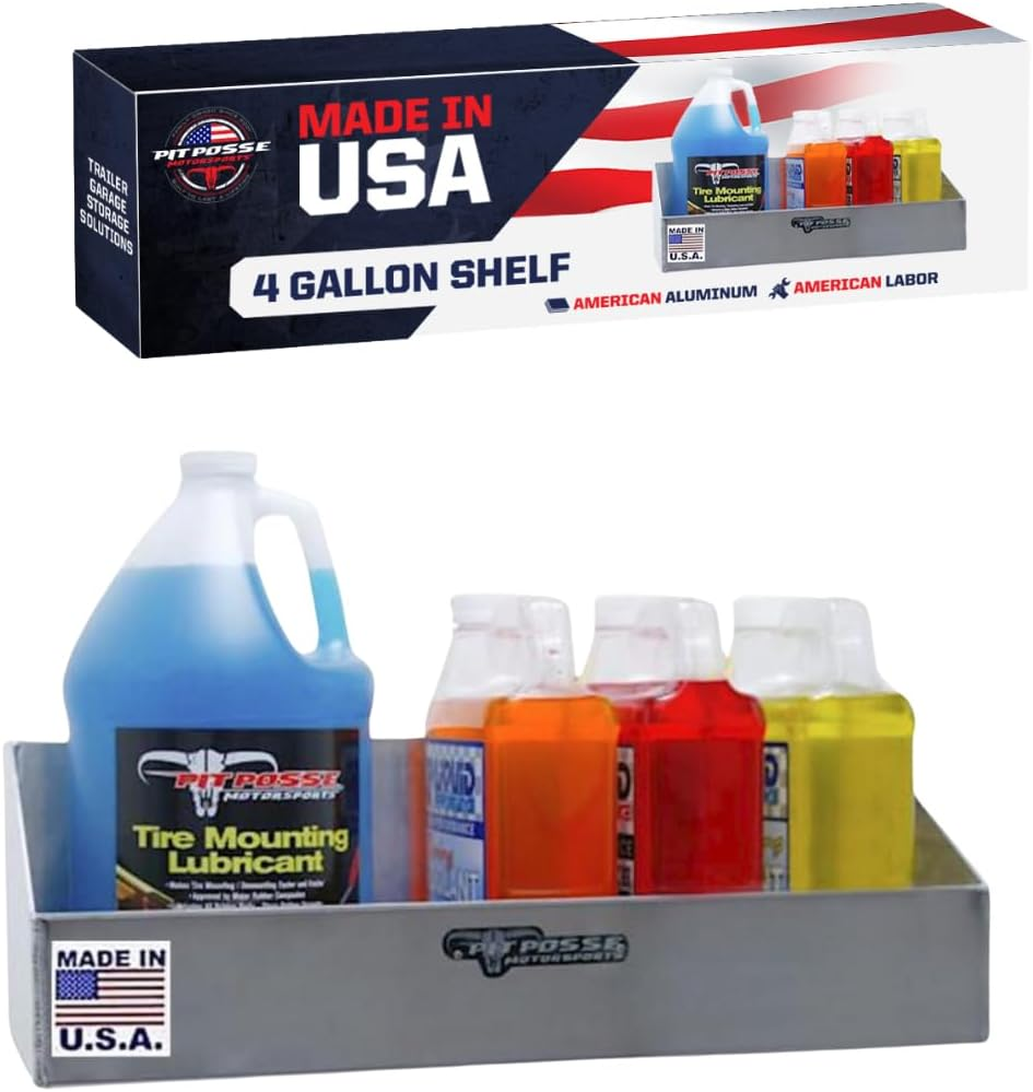 Pit Posse PP3189 3 to 4 Gallon Storage Shelves Holder Trailer Garage Accessory image number 1