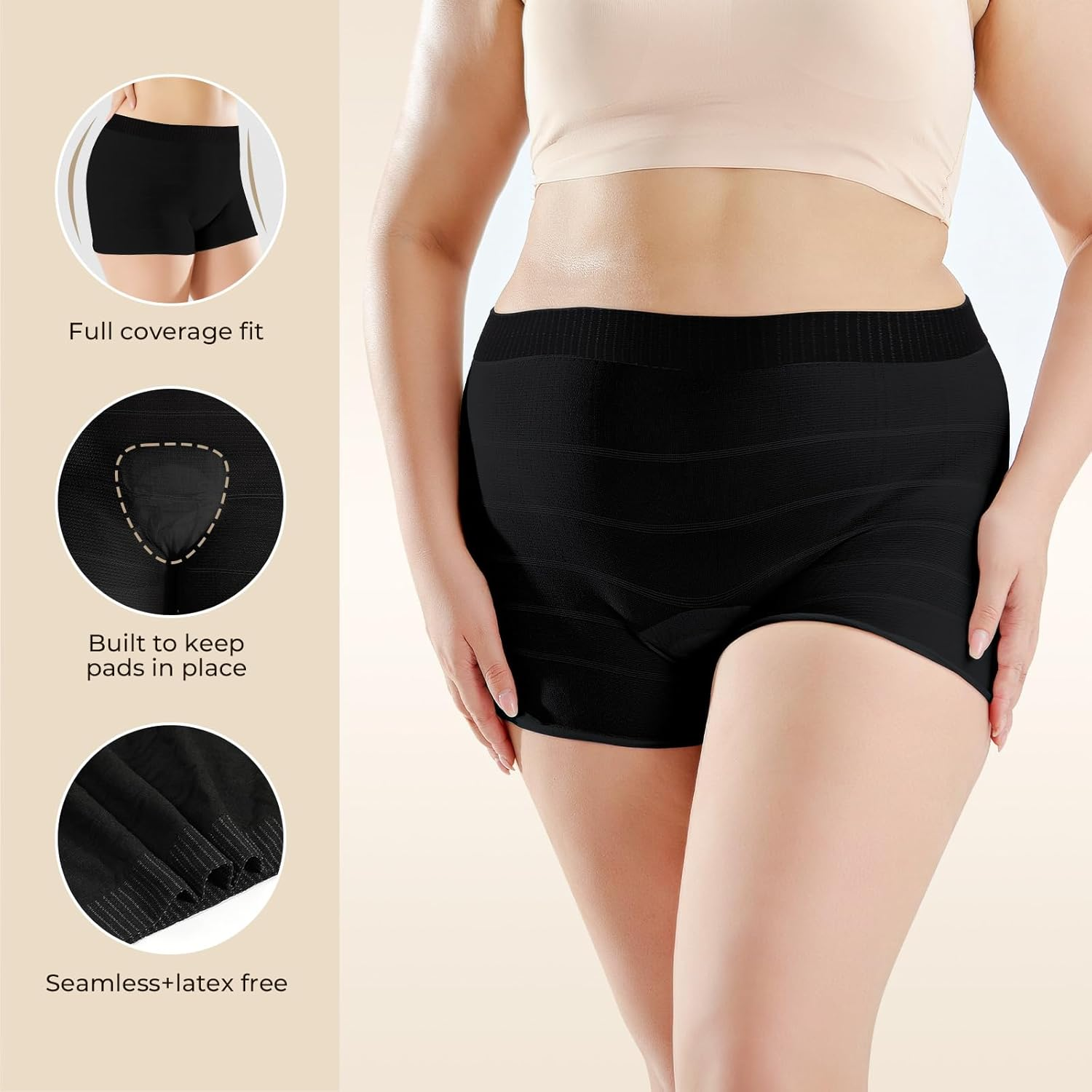 Mesh Underwear Postpartum High Waist Women Mesh Panties Postpartum image number 5