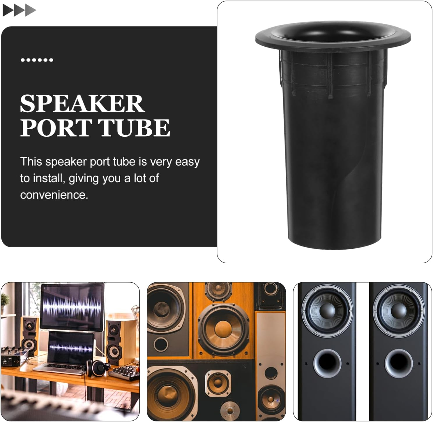 Jojofuny 12Pcs Replacement Subwoofer Port Tubes for Speakers Plastic Bass Reflex Tube Speaker Accessory Stain Resistant Air Outlet image number 4