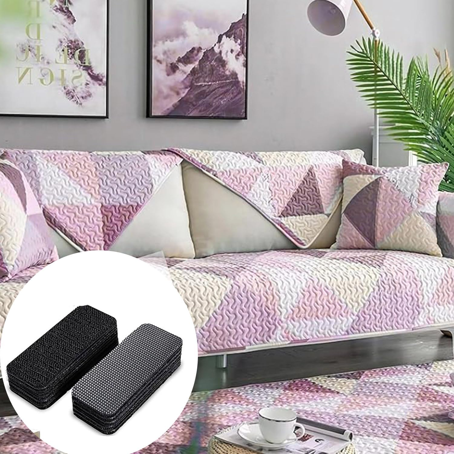 Roczential 16 Set Velcro Tape (7.5 X 2.5 Cm), Velcro Dots with Adhesive Heavy Duty, Velcro Strips for Couch Cushions, Carpet, Pedal Board (Black) image number 2