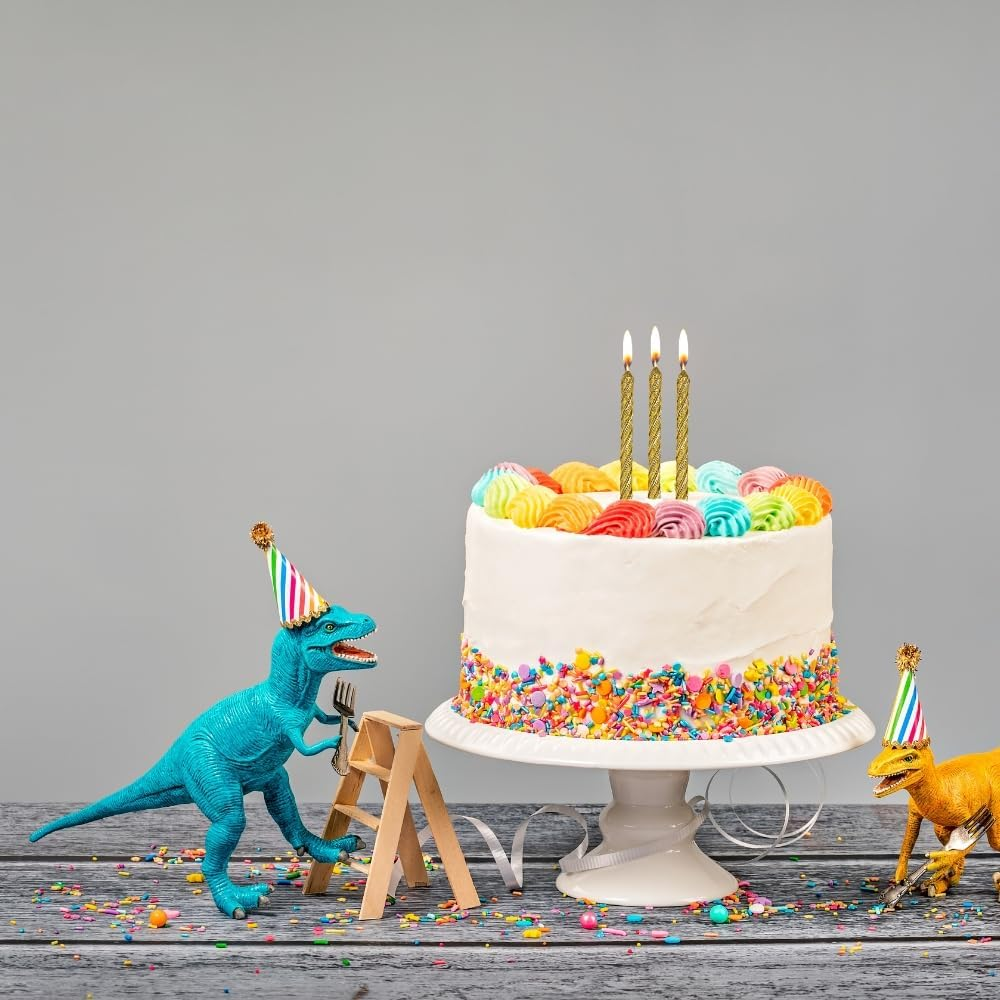 Birthday Candles Large Spiral Glitter Gold