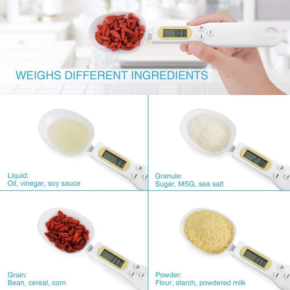 Mengshen Digital Spoon Scale for Kitchen Food High Precision Small Scale with Tare Function Weighing and Measuring Dry Liquid Ingredient Milk Tea Flour Medicine 1.1Lb/500G(0.1G) Milligram Scale White image number 1