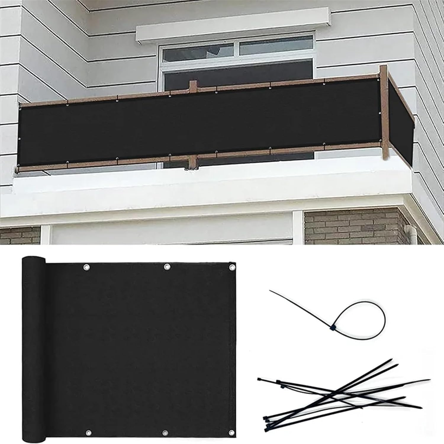 Zqnaznfdelarge Bird Cage Cover, Balcony Screen Balcony Privacy Screen Fence 0.9M/3Ft Anti-Uv Sun Shade Net Shade Netting Mesh Cloth Garden Cover(Black,0.9Mx3.6M) image number 4