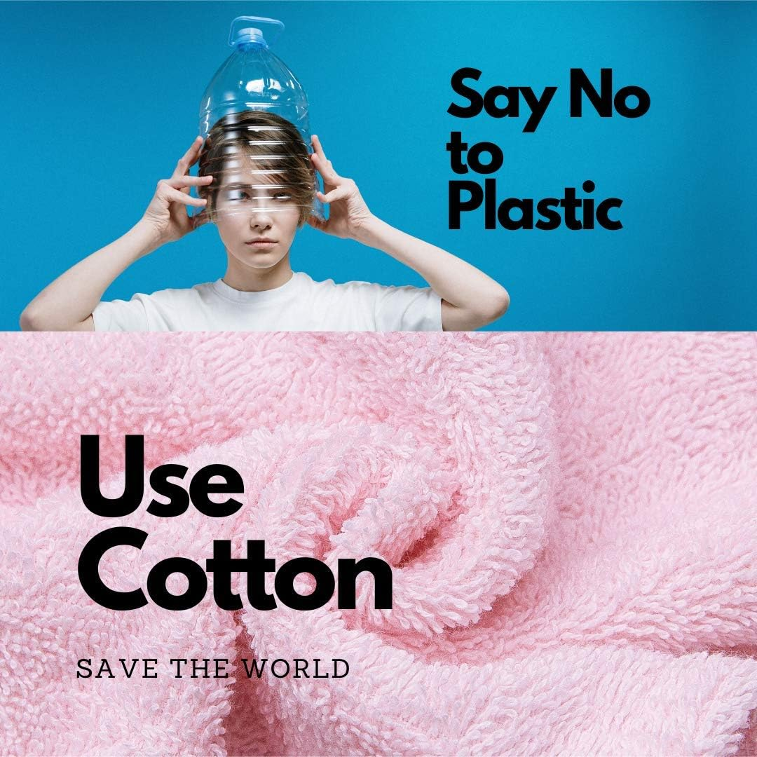 KEEPOZ Hair Towel Wrap Quick Dry 100% Cotton Super Absorbent Turban Head Wrap for Women with Button, Non Microfiber anti Frizz Hair Products, Hair Cap for Curly, Long & Thick Hair (Pink, 1 Pc) - Grey Check image number 7