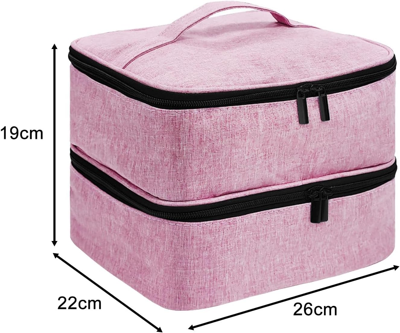 Eigell Carrying Tote Bag,Storage Bag Travel Nail Polish Organizer Case Zipper Pocket for Makeup,Nail Lamp,Nail Polish Kits,Gel Nails, Pink image number 4