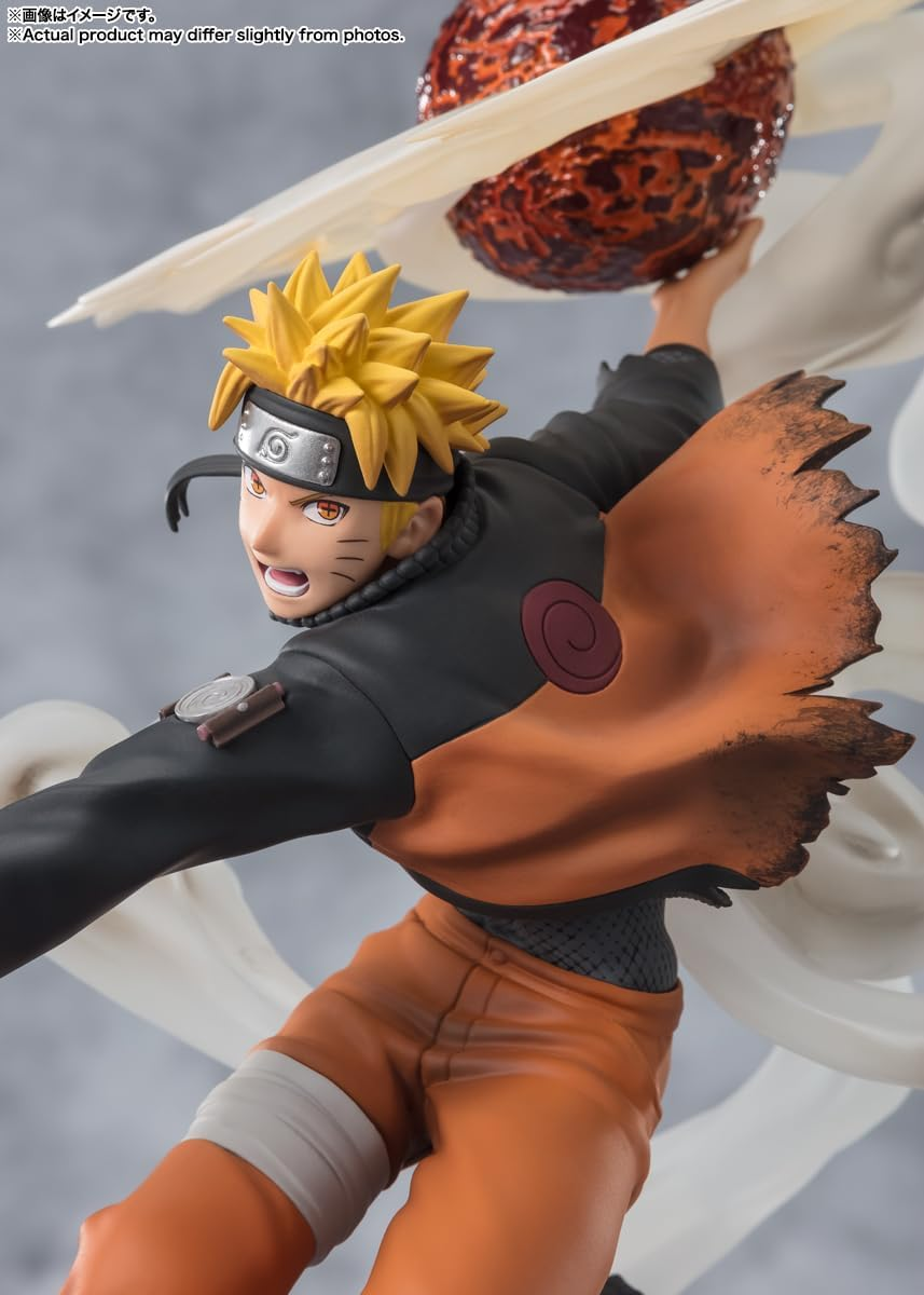 Figuarts Zero Naruto Shippuden (Super Fierce Battle), Naruto Uzumaki - Senpo & Fukai Shuriken, Approx. 9.4 Inches (240 Mm), PVC & ABS, Painted Finished Figure - Multicolor image number 4