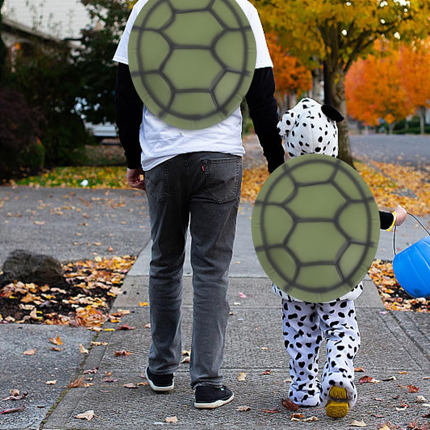 Toddmomy 3Pcs Halloween Turtle Shell Cosplay Costume,Eva Turtle Shell Props Turtle Shell Backpack Cosplay Props for Halloween Dress up Accessories image number 3