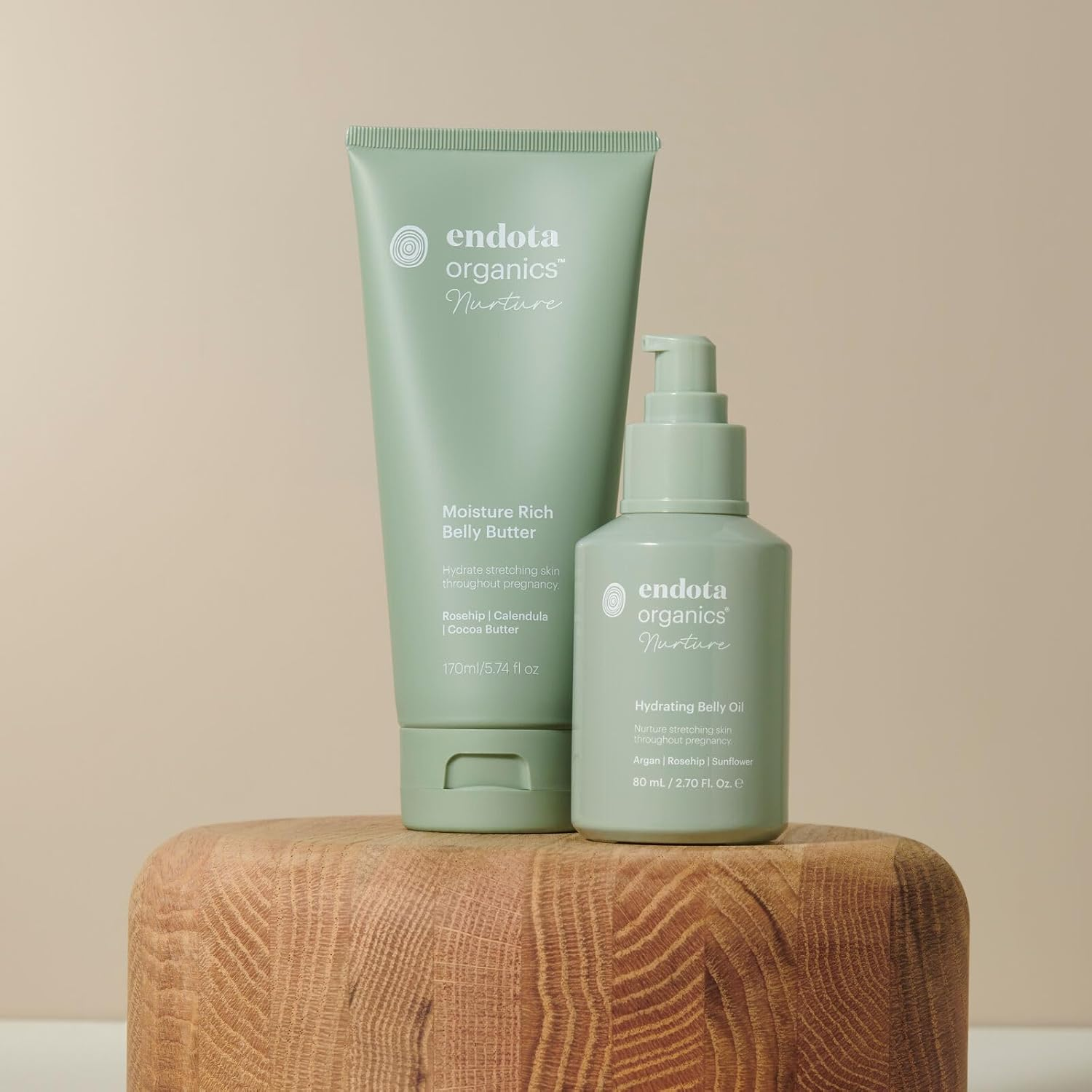 Endota Organics Nurture Belly Bliss Duo Pack, a Bundle of Two Favourites from Our Organics Nurture Range to Nourish and Protect Pregnant and Postpartum Bellies and Bodies. image number 1