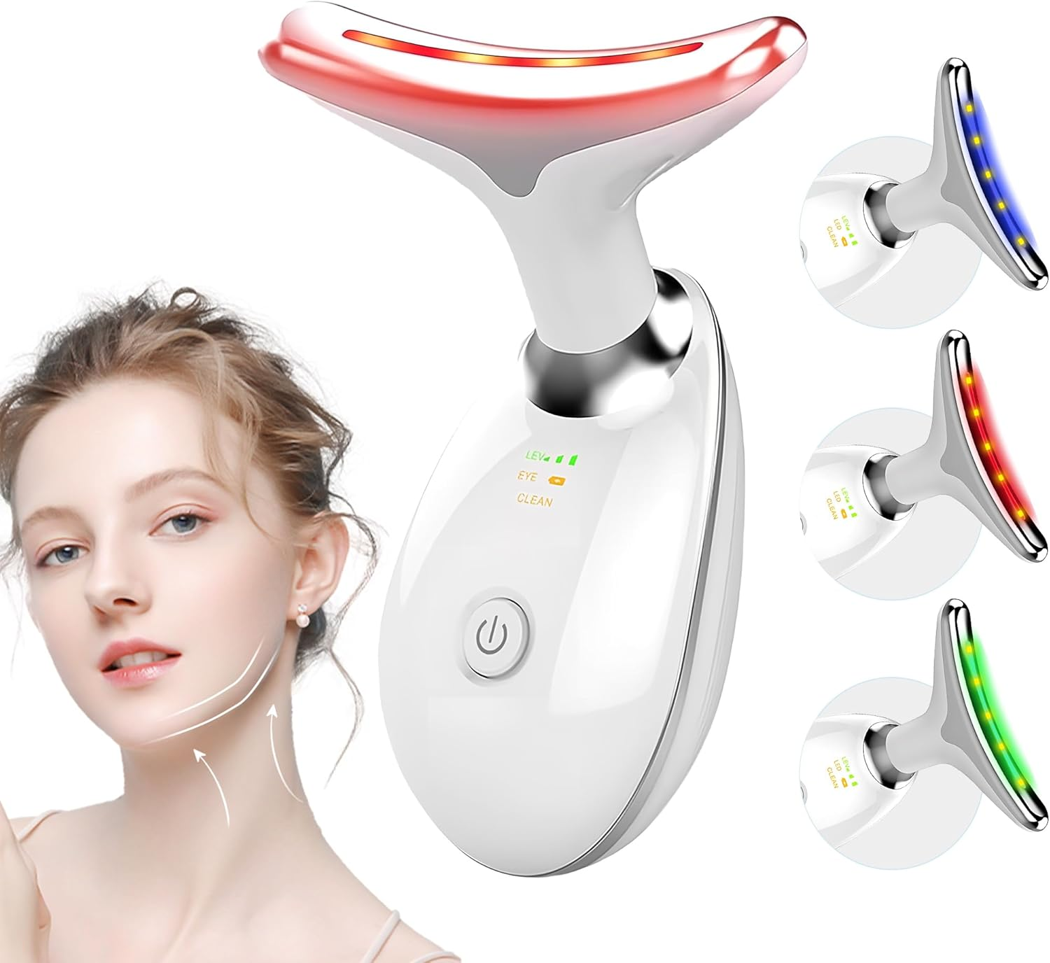 Red Light Therapy for Face, LED Facial & Neck Contouring Device, Face Massager for Reduce Fine Lines & Double Chin, Rejuvenate, Face Lift & Neck Tightening - at Home Daily Skin Care Sculpting Tool image number 2