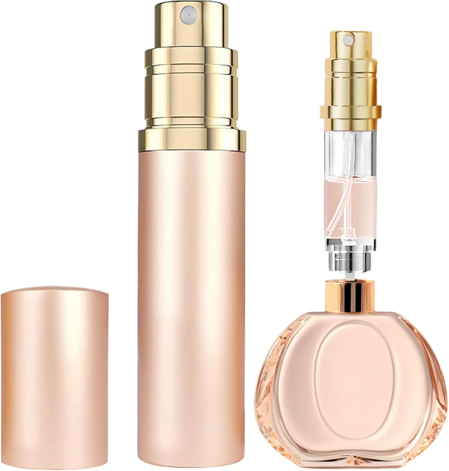 JOOMOKO 5 Ml Perfume Filler Refillable Perfume Atomiser for on the Go Filling Technology without Funnel Empty Perfume Atomiser Spray Bottle for Travel on the Go (Rose Gold) image number 1
