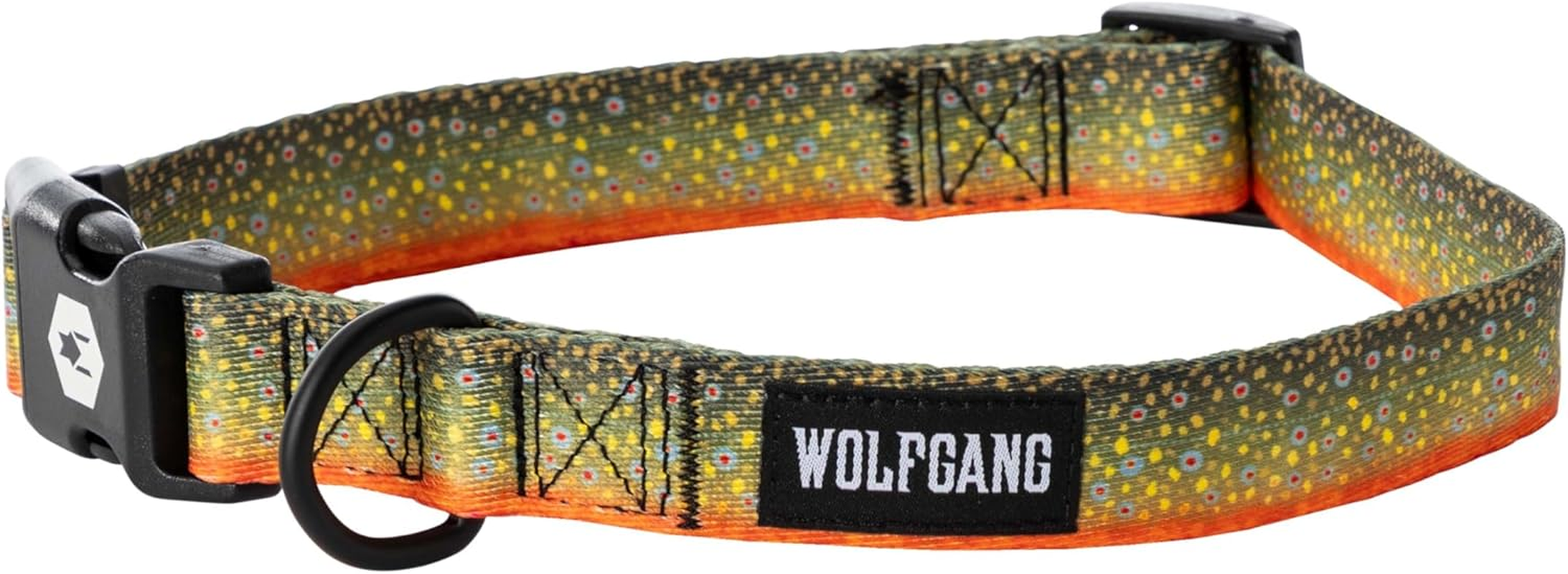 Wolfgang Heavy Duty, Adjustable Dog Collar with Quick Release Nylon Buckle for Walking & Training, Mountainwave Print, Large