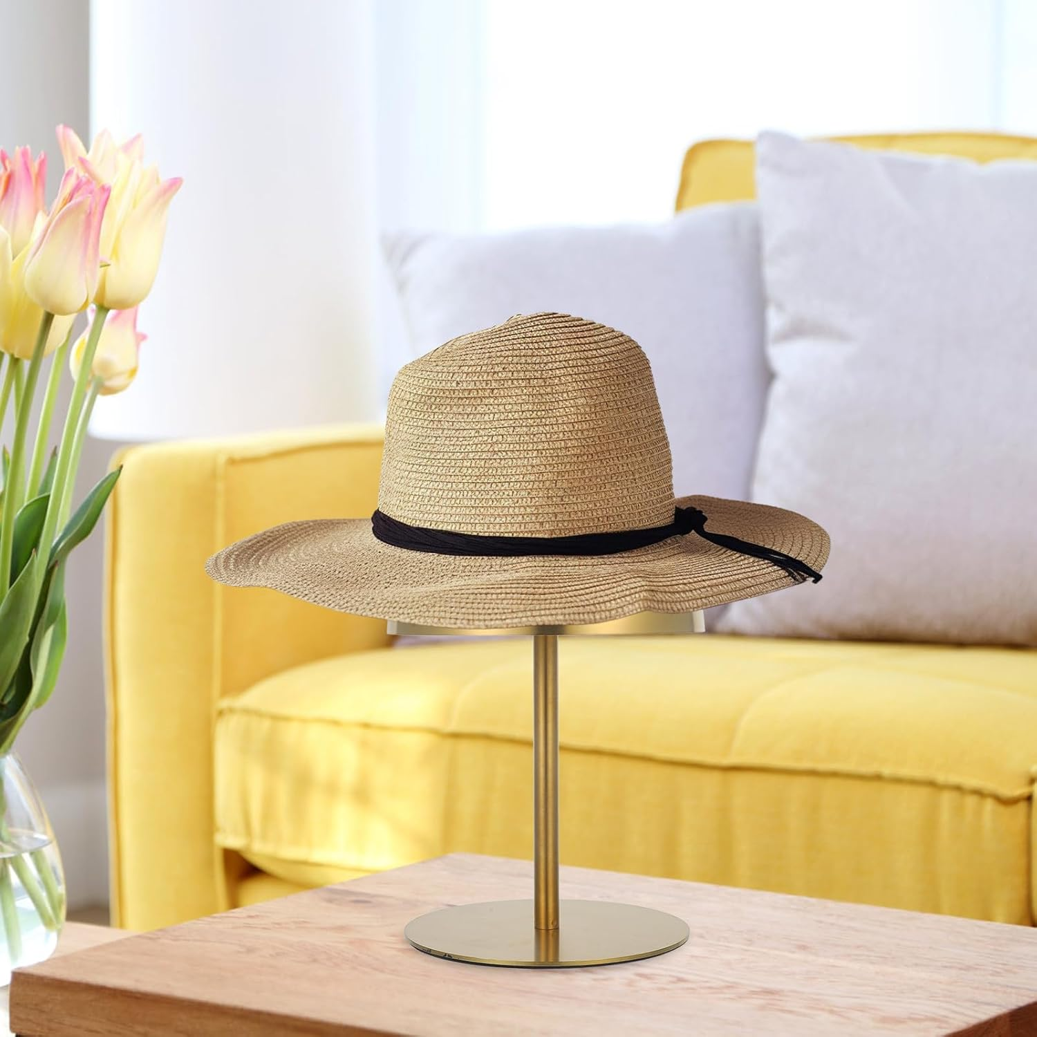 MAGICLULU Metal Wig Stand Holder Hat Stand Display, Dome Shape Hat Stand Adjustable Height Wig Head Holder Hat Storage Stand Freestanding Wig Stand for Decoration Display Storage image number 4