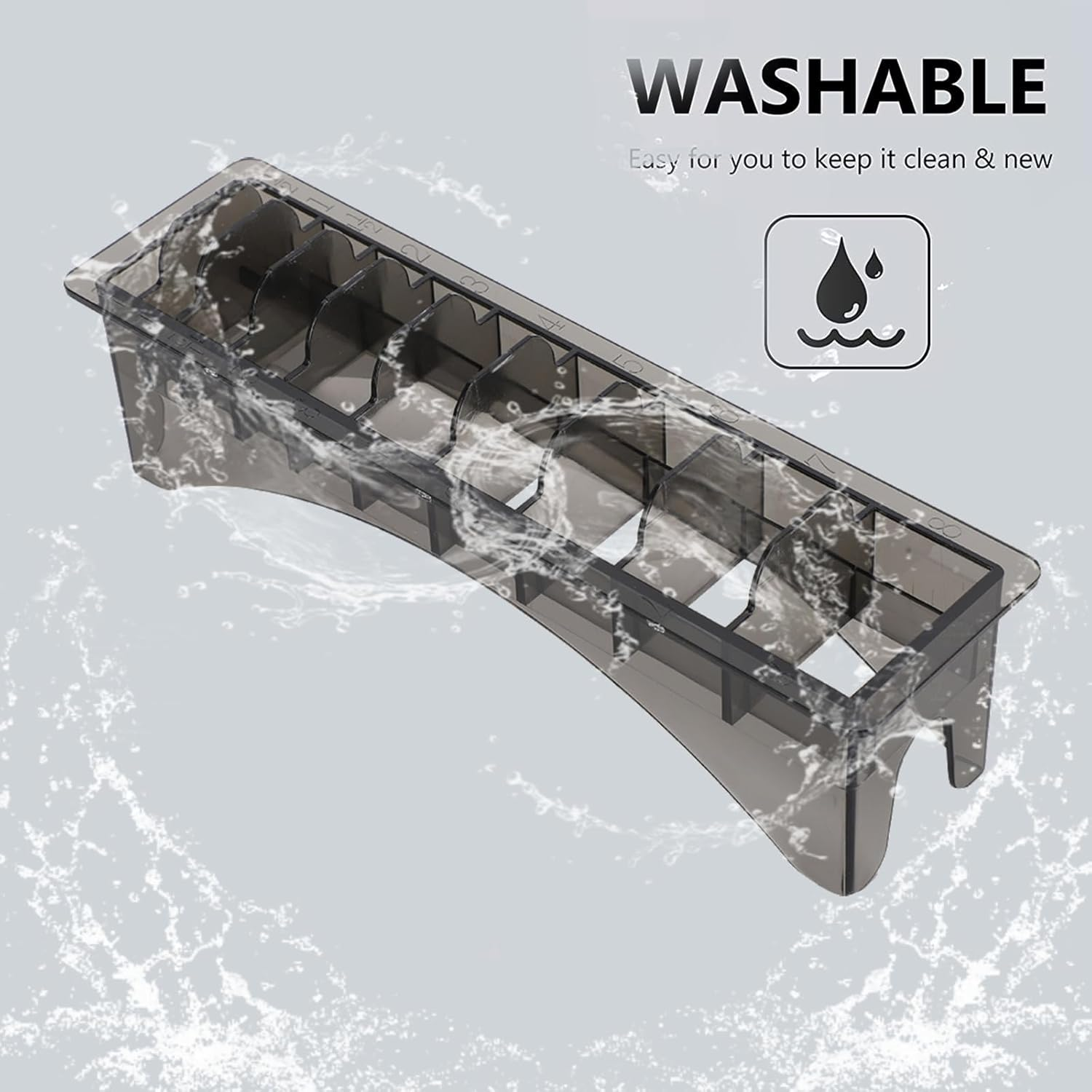 10 Grid Clipper Guard Holder Organizer, Holder for Clipper Guards, Clipper Case, Electric Hair Clipper Limit Comb Organizer Guide Comb Storage Case image number 6