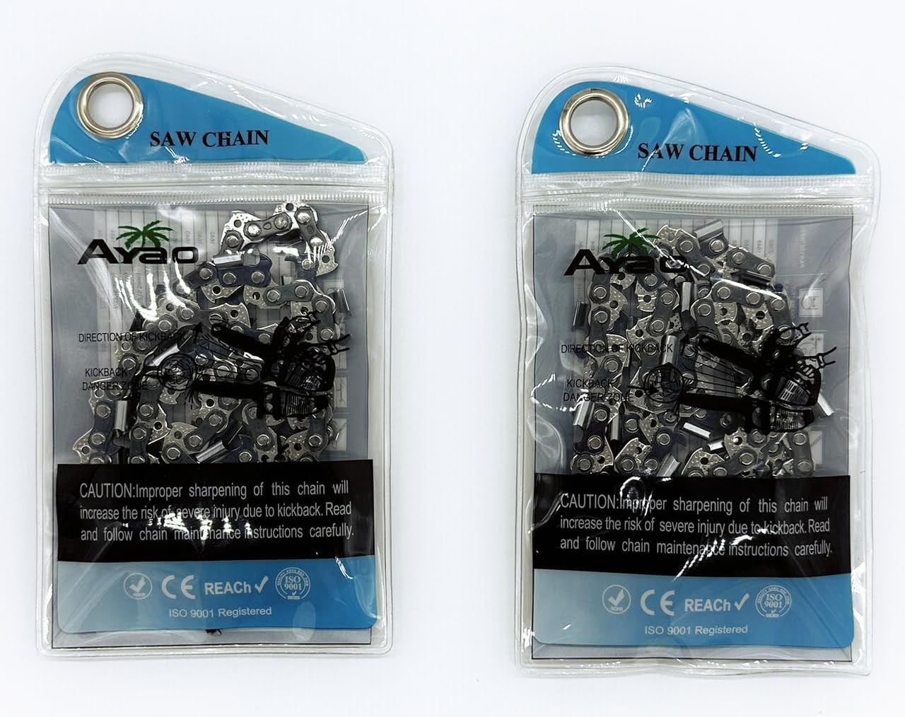 AYAO (2-Pack) Semi Chisel CHAINSAW CHAIN 3/8 063 66DL FIT Stihl 18" BAR 066 MS660 034 038 image number 2