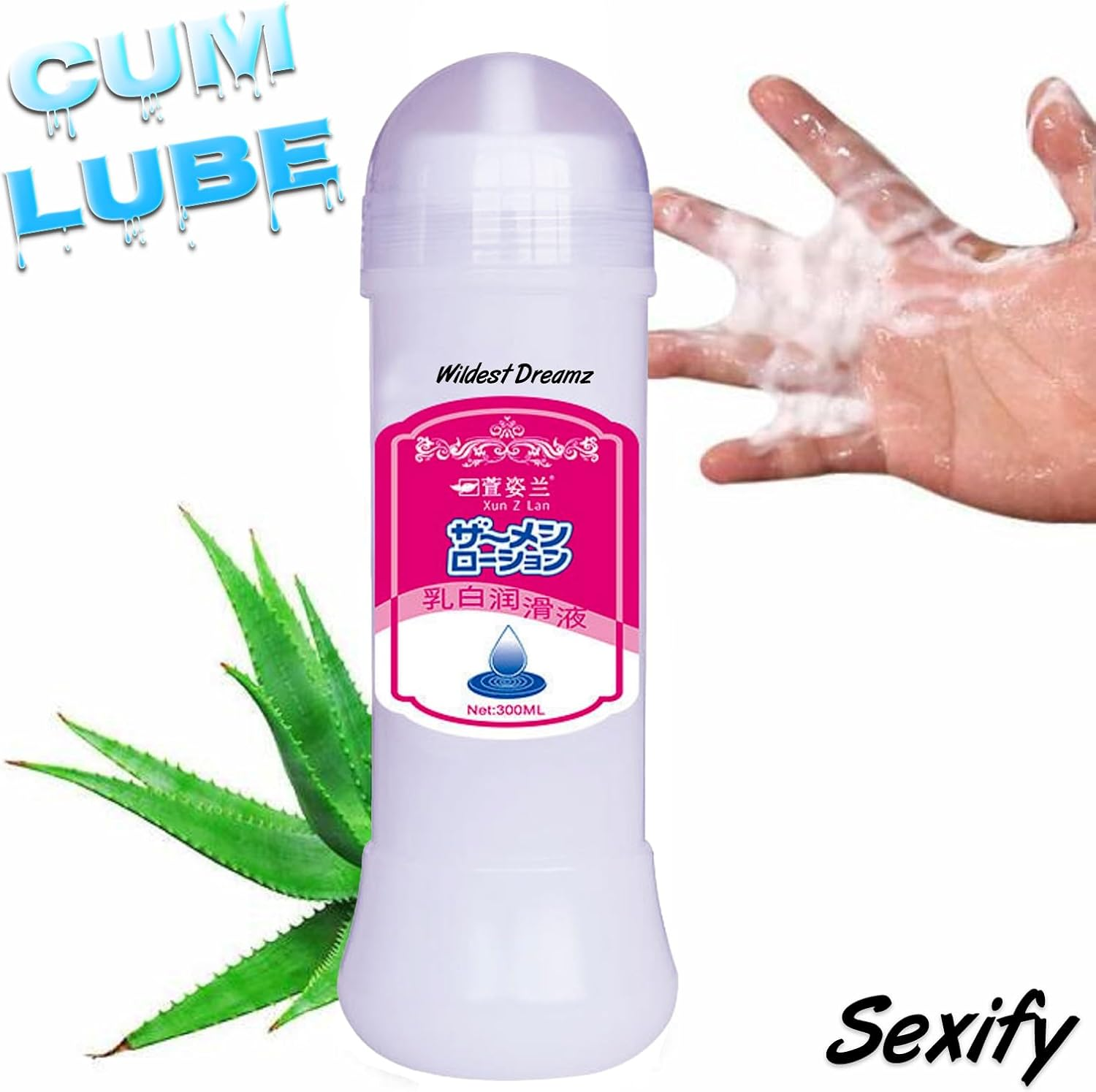 Cum Lube, Supper Slippery Sex Lube Water-Based Personal White Jizz Lubricant, Creamy Stringy White Lube Unscented, Women & Men & Couples (300Ml) image number 5