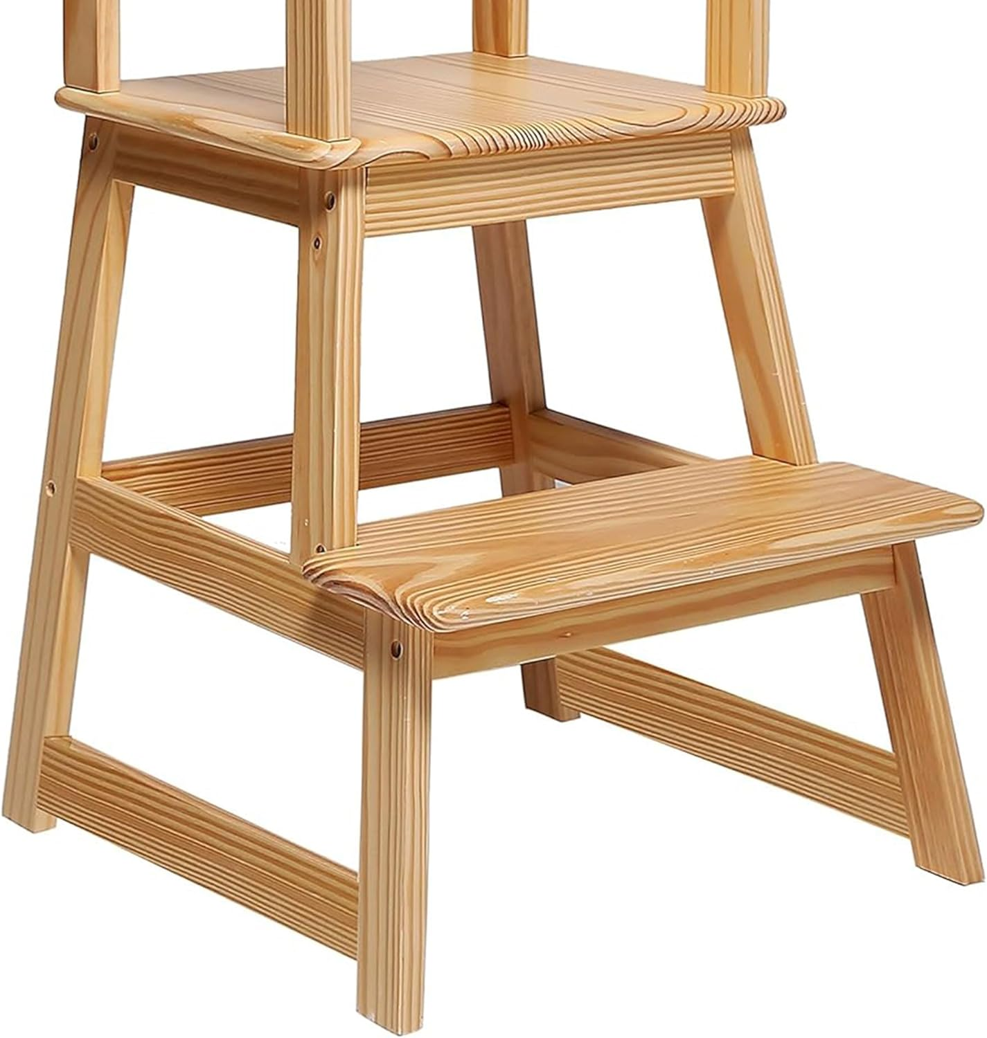SDADI Kids Kitchen Step Stool with Safety Rail - for Toddlers 18 Months and Older, Natural LT01N image number 4