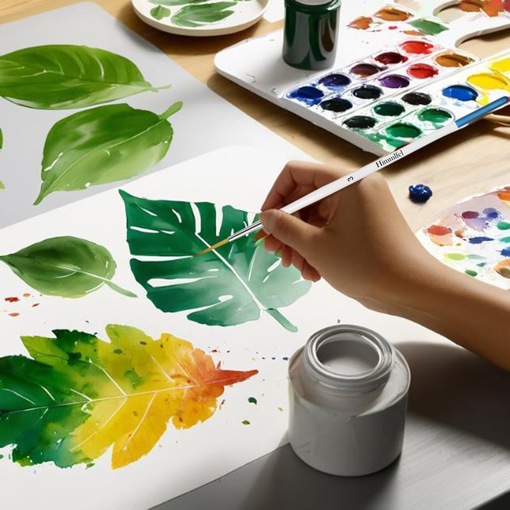 Himmlfel Rigger Brush Set, 6 Pcs Rigger Brushes for Painting Fine Long Lines, Thin Lines, Blades of Grass, Hair and More. Paint Brushes for Acrylic, Watercolour, Oil and Gouache Painting image number 3