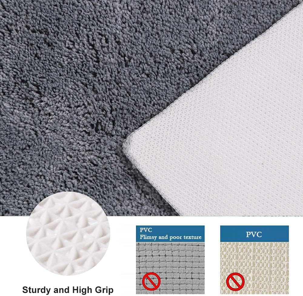 Seavish Luxury Grey Shag Curved Bath Rug, 18 X 57 Inch Non Slip Microfiber Soft Absorbent Fanned Shower Mats Washable Bathroom Rug Corner Bath Tub Floor Carpet for Quadrant Shower Stall image number 6