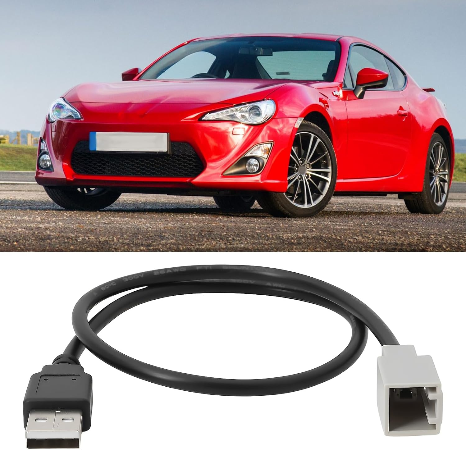 OTOTEC USB Retention Cable Adapter Audio Retrofit Extension Cable Compatible with Toyota GT-86 Compatible with Subaru BRZ image number 3