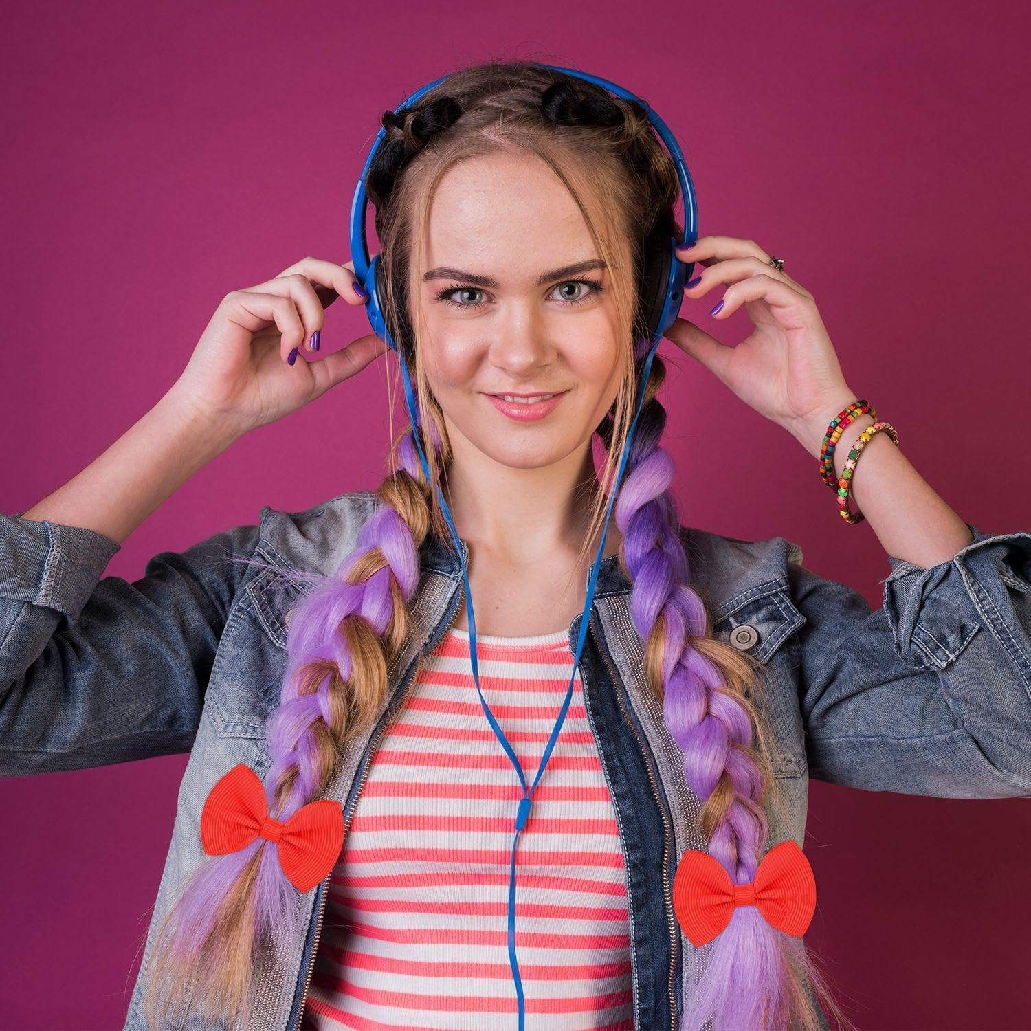 Pack of 20 Bow Hair Bobbles Decorative Hair Bobbles Cute Kids Hair Ties Girls Hair Accessories Elastic Hair Ties Hair Accessories