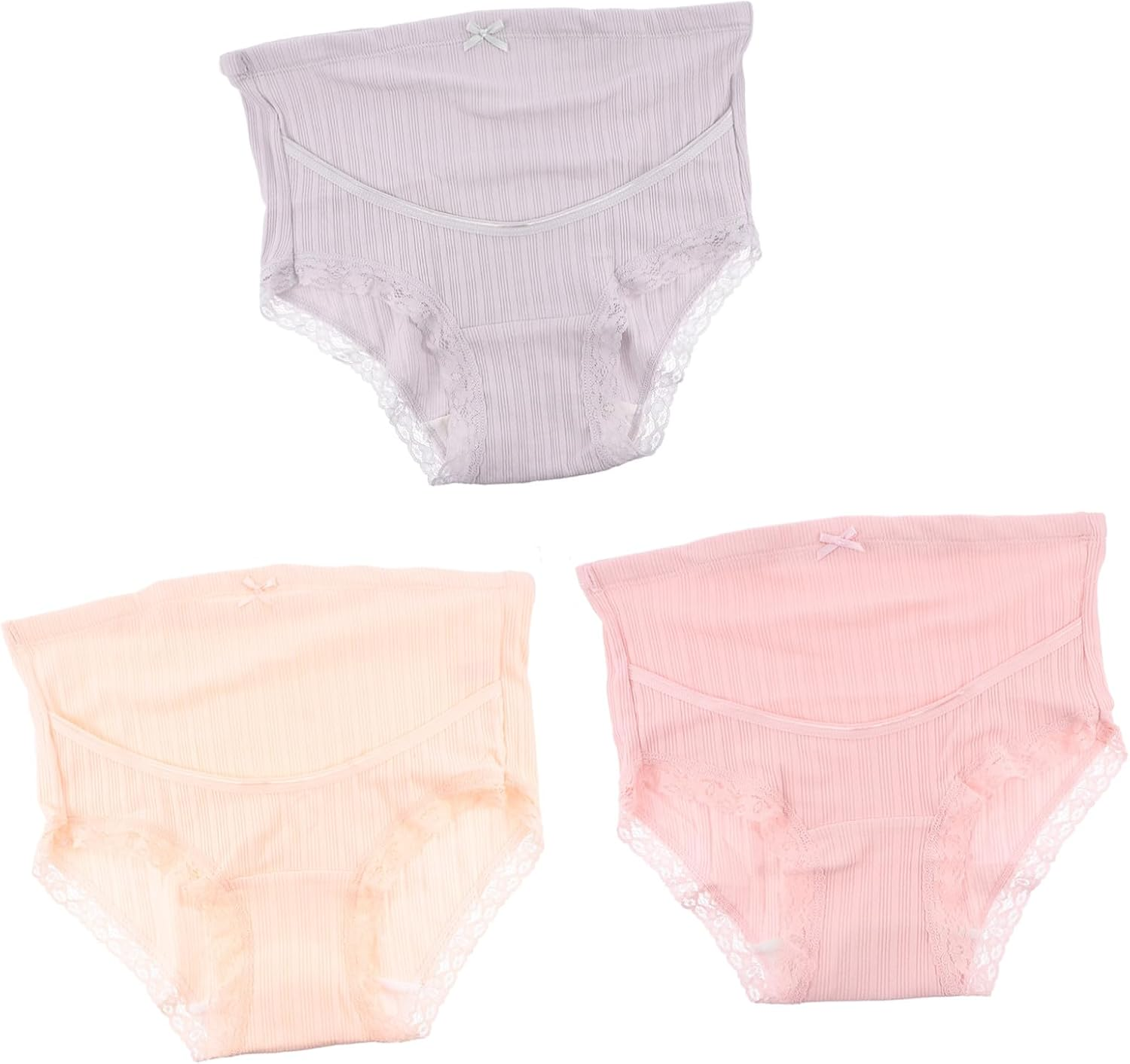 Beavorty 3Pcs Cotton Maternity Panties High Waist Stretchable Pregnant Women Briefs Summer Breathable Lightweight under Bump Support for Pregnancy Bump Comfort image number 5