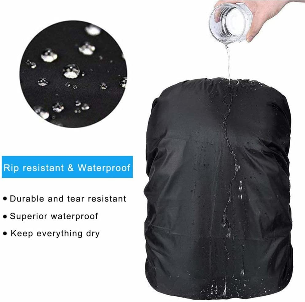 35L Travel Backpack Rain Cover Hiking Bag Waterproof Dust Rain Outdoor Rucksack - Army Green image number 7