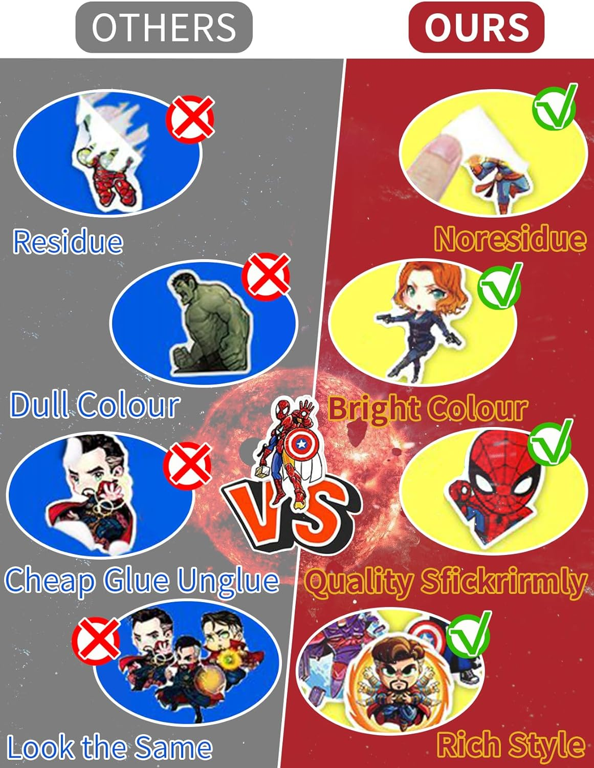 24 Sheets Cartoon Stickers, Laptop Stickers, Waterproof Stickers, Anime Character Stickers, Cute Cartoon Sticker, Comic Legends Stickers, Party Gift, Superhero Decals for Teens Boys Girls image number 4