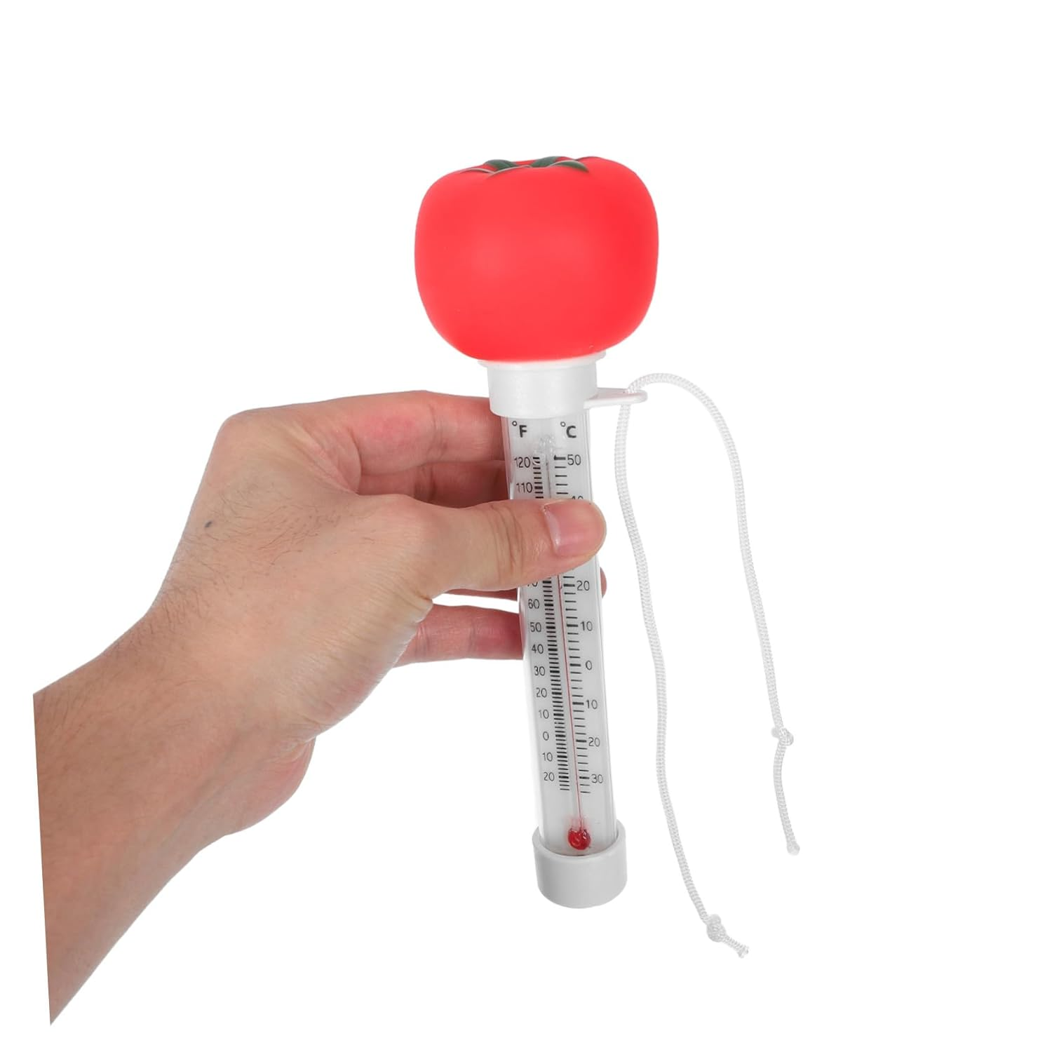 Large Floating Pool Thermometer Tomato Design with Easy-Read Display Bath Temperature Gauge for Swimming Pools Spas Hot Tubs and Ponds Accurate Sensor for Safe Water Monitoring image number 4