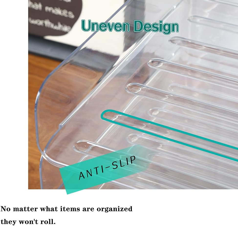 Stackable A4 Paper Trays, Office Desk File Holder, Tidy File Document Letter Book Paper Organizer (Clear-3 Tiers) - White image number 7