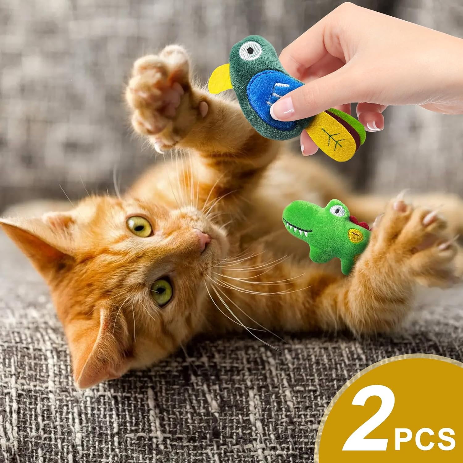 Cat Toys with Catnip, Bird Catnip Toys for for Indoor Cats, Cat Chew Toy,Toy for Kittens Kitty, 2 Pack image number 6