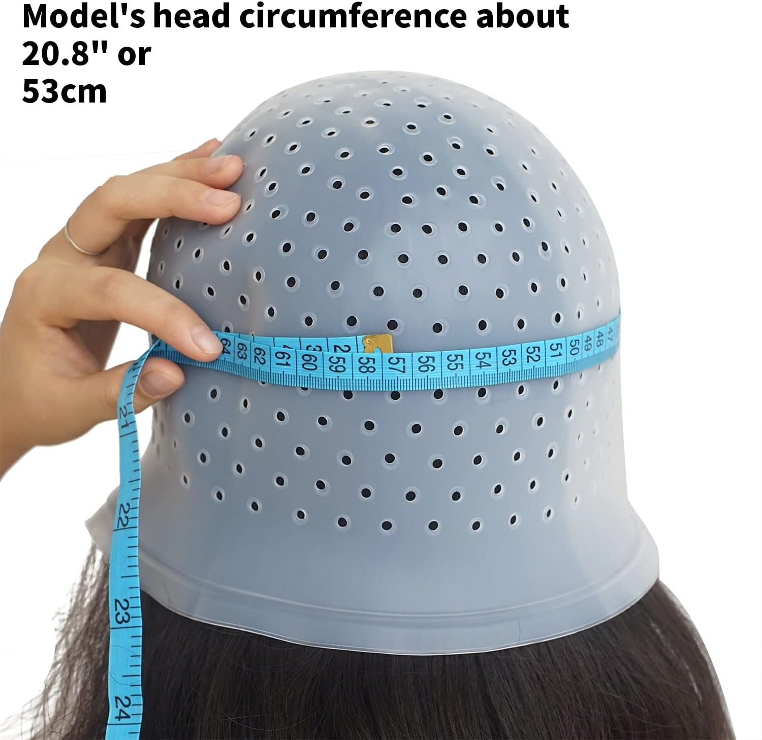 3 PCS Pre-Punched Hair Highlighting Cap with Hook Kit - Silicone Dyeing and Frosting Cap for DIY Highlights at Home Hair Salon - Reusable Barber Cap (White) image number 5