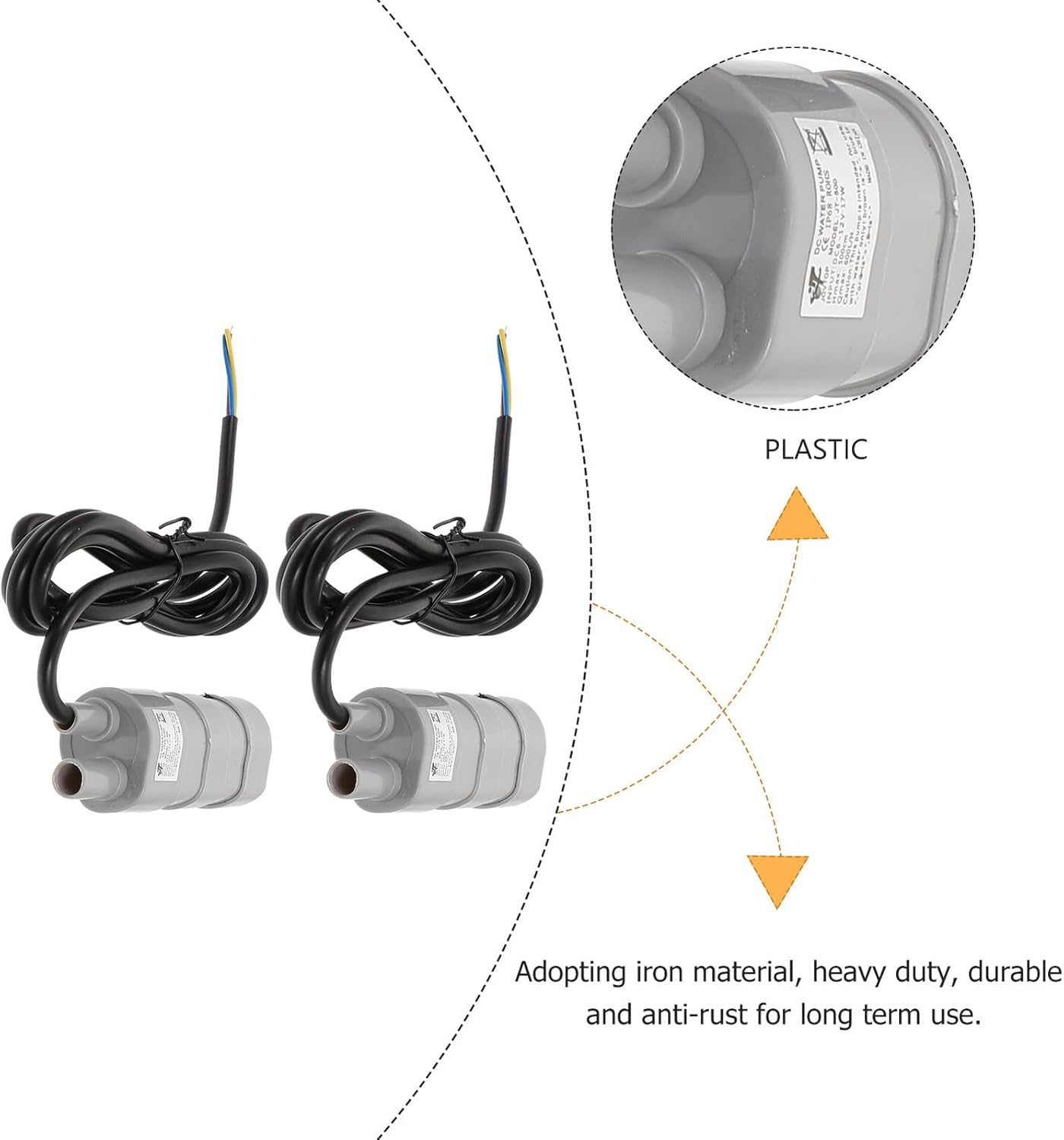 2 Pcs Dc Submersible Water Pump H with Lift Compact Pool and Aquarium Pump for Fountains Fish Tanks and Swimming Pools image number 5