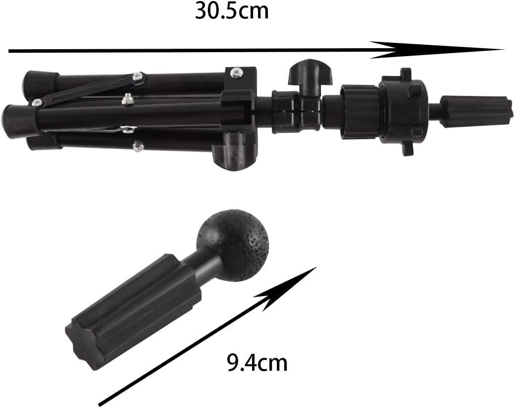 Gorise Mini Adjustable Mannequin Head Stand Tripod Hairdressing Wig Display Stand for Hairdressing Training Black Stainless Steel image number 2