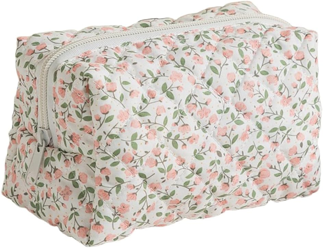 CATOR Flower Cosmetic Bag, Small, Portable Toiletry Bag, Make up Bag, Multifunctional Makeup Bag Organiser for Travel, for Women and Girls (B) image number 5